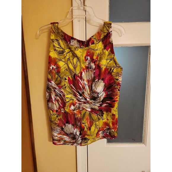 St. John 100% Silk Cami Blouse Tank in "Watercress Multi" Size L NWT - Picture 6 of 7